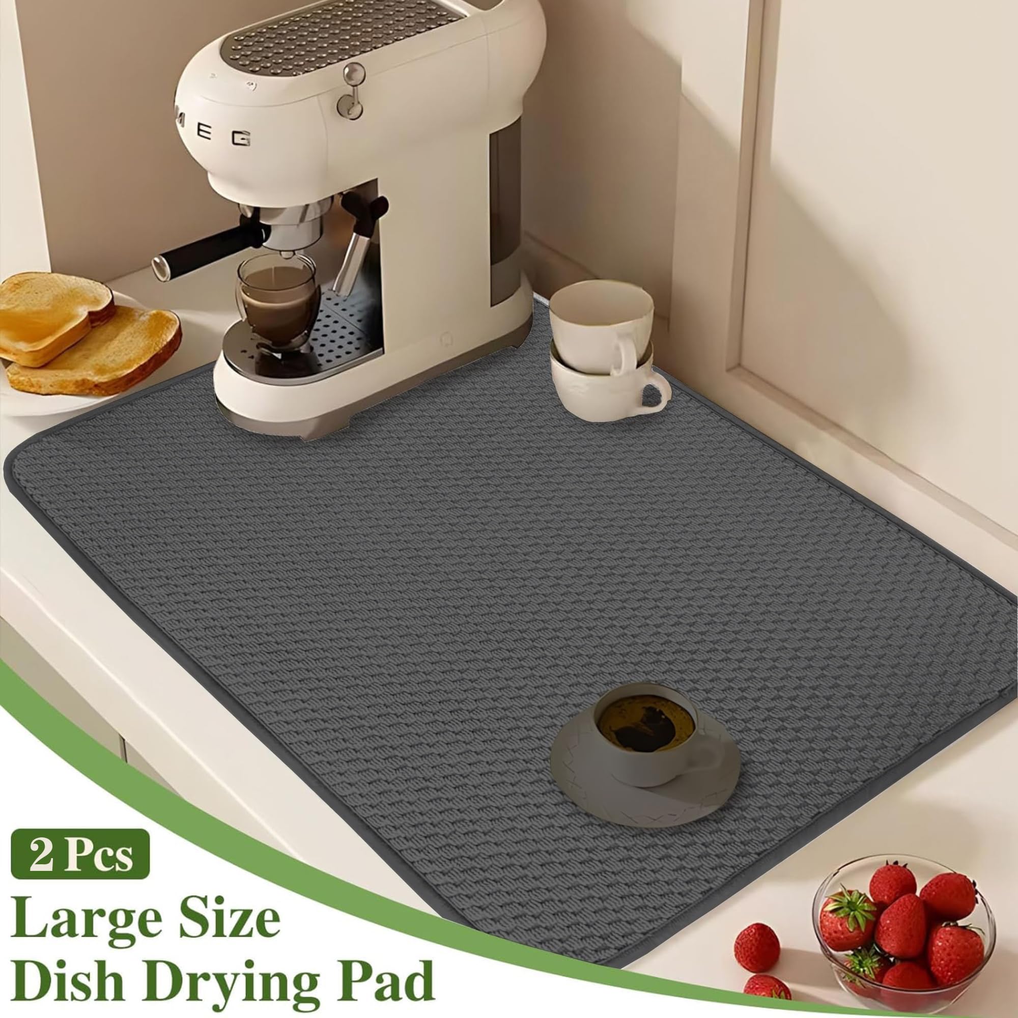Tappetino Scolapiatti In Microfibra FULL BE DARE – 50,8x38,1 Cm – Assorbente, Antiscivolo E Lavabile In Lavatrice – Design Elegante