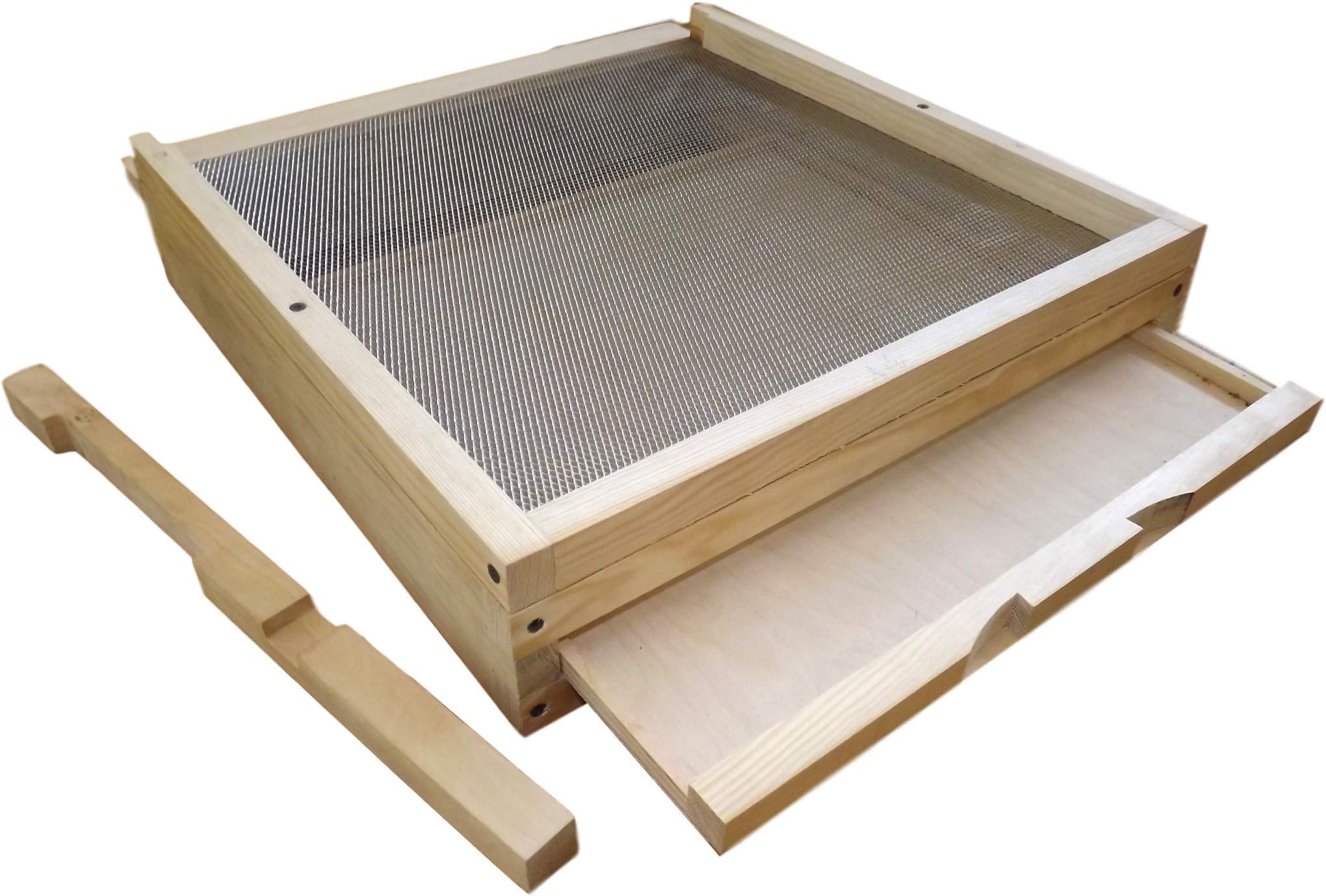 Ltd - Open Mesh Floor for a National Beehive - Assembled - with removable tray and entrance block - 100mm Deep - Pine