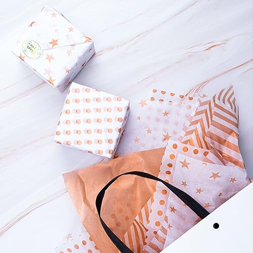 Miniatura 5 de MR FIVE 60 hojas de papel de seda a granel, color oro rosa, 20 x 28 pulgadas, papel de seda para bolsas de regalo, bricolaje y manualidades, papel