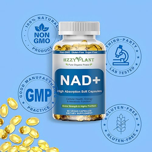 Miniatura 7 de Suplemento NAD+, suplementos NAD de alta absorción para mujeres para energía celular, salud de enfoque inmunológico, cápsulas de cápsulas de