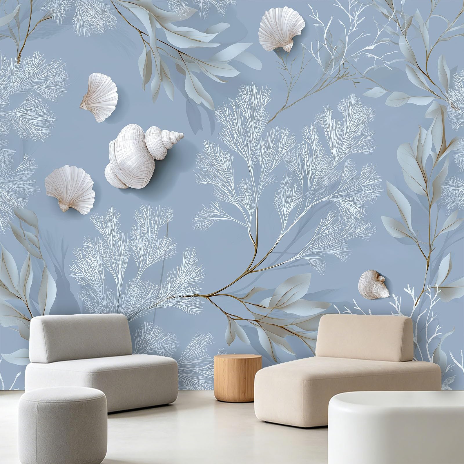 Papel pintado panorámico 350 x 256 cm para sala de estar, dormitorio, baño y cocina, decoración de pared, cartel botánico, acuarela