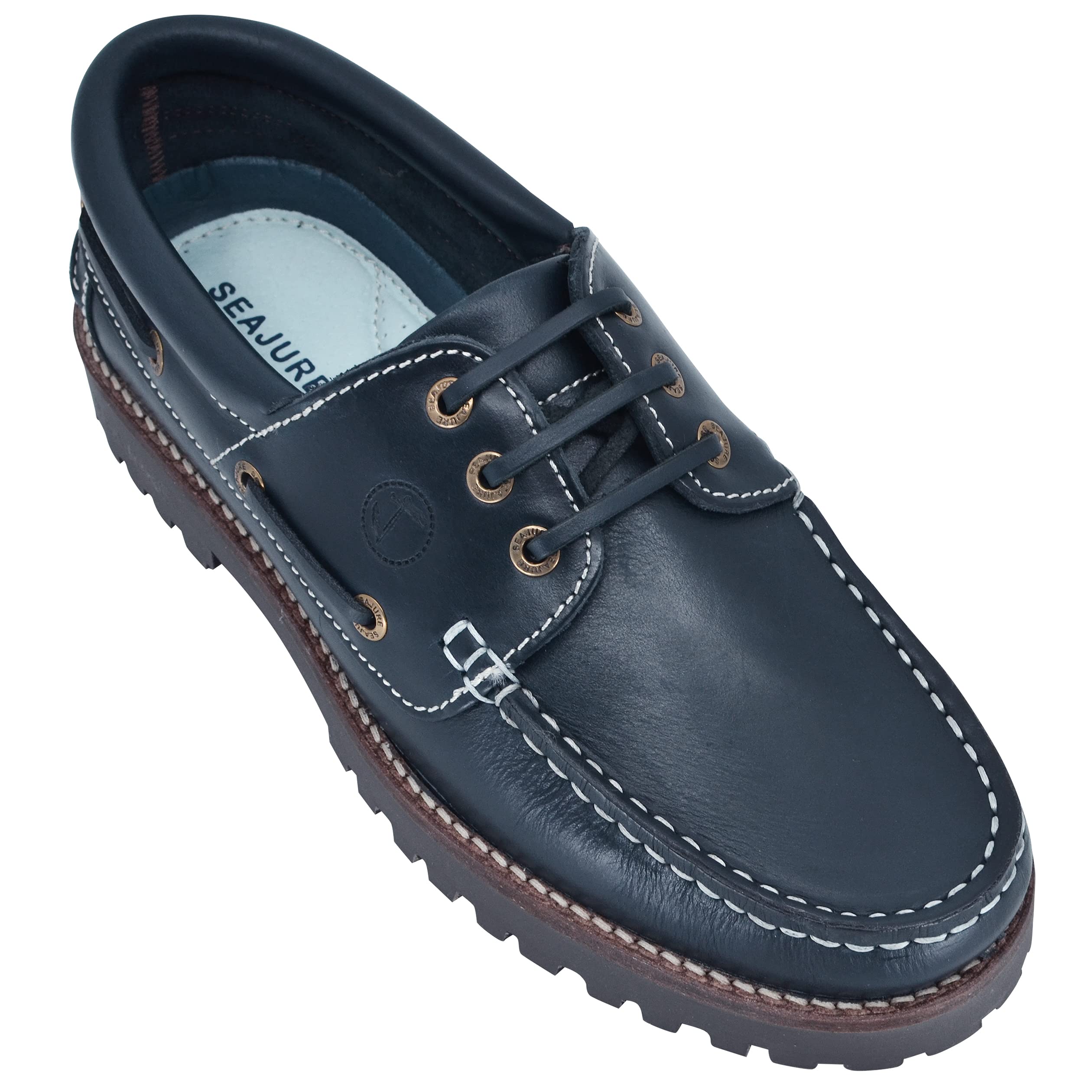 Seajure Damen Bootsschuhe Lubmin Marineblau Leder