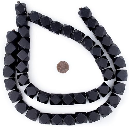 Miniatura 7 de TheBeadChest - Cuentas de madera de cubo sin esquinas blancas, cuentas orgánicas naturales de corte de diamante de 0.787 in para la fabricación de