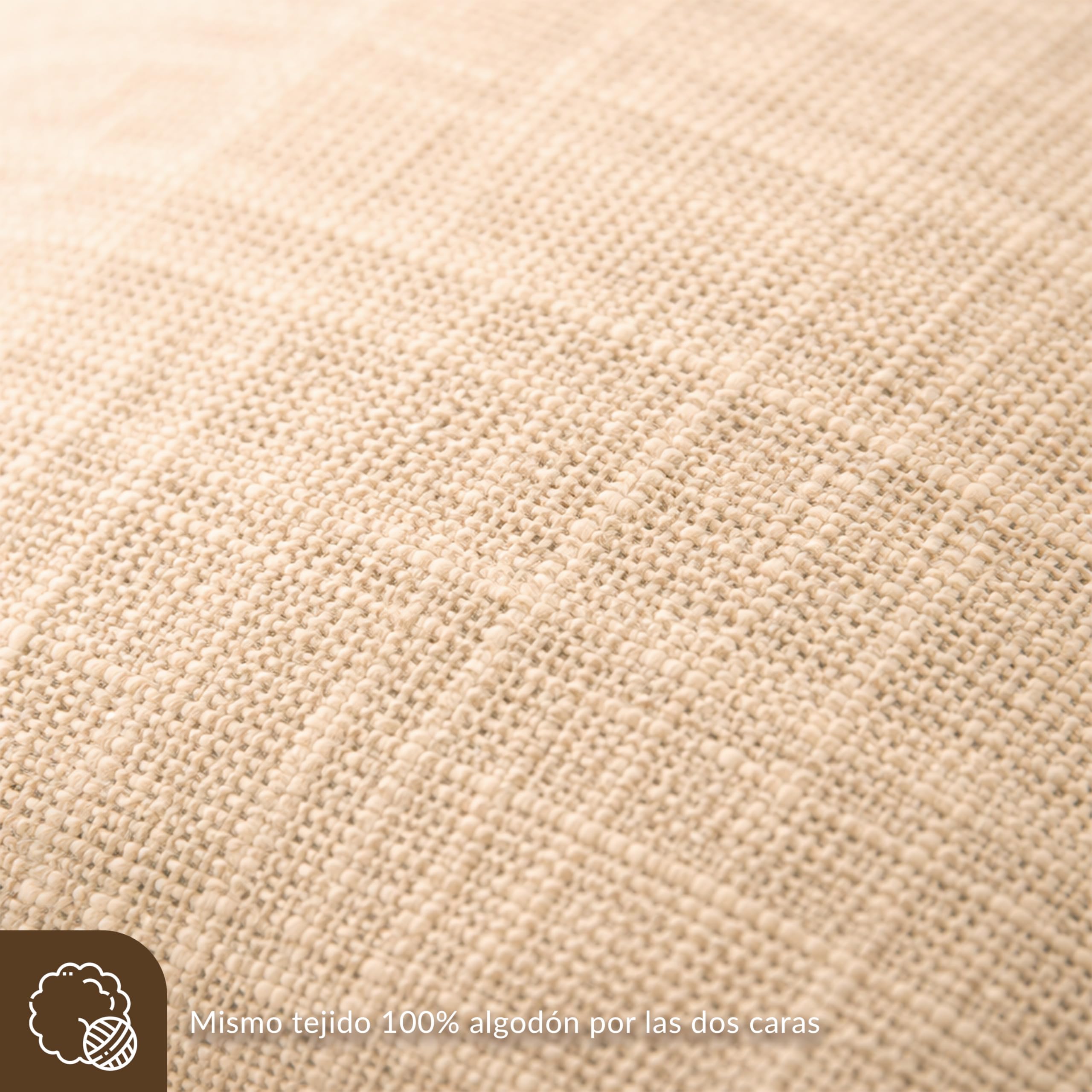 Fundas de Cojín Boho 45x45 cm de Algodón con Flecos Beige – Estilo Mediterráneo Natural Rústico – Decoración para Sofa Cama Salon Dormitorio Algodon – Blanco Roto 2 Unidades