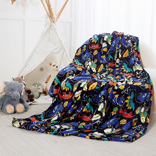 Miniatura 8 de ZonLi Manta de franela de vellón para niños, tamaño individual, 60 x 80 pulgadas, diseño de gato negro milagroso de mariquita azul, manta de felpa