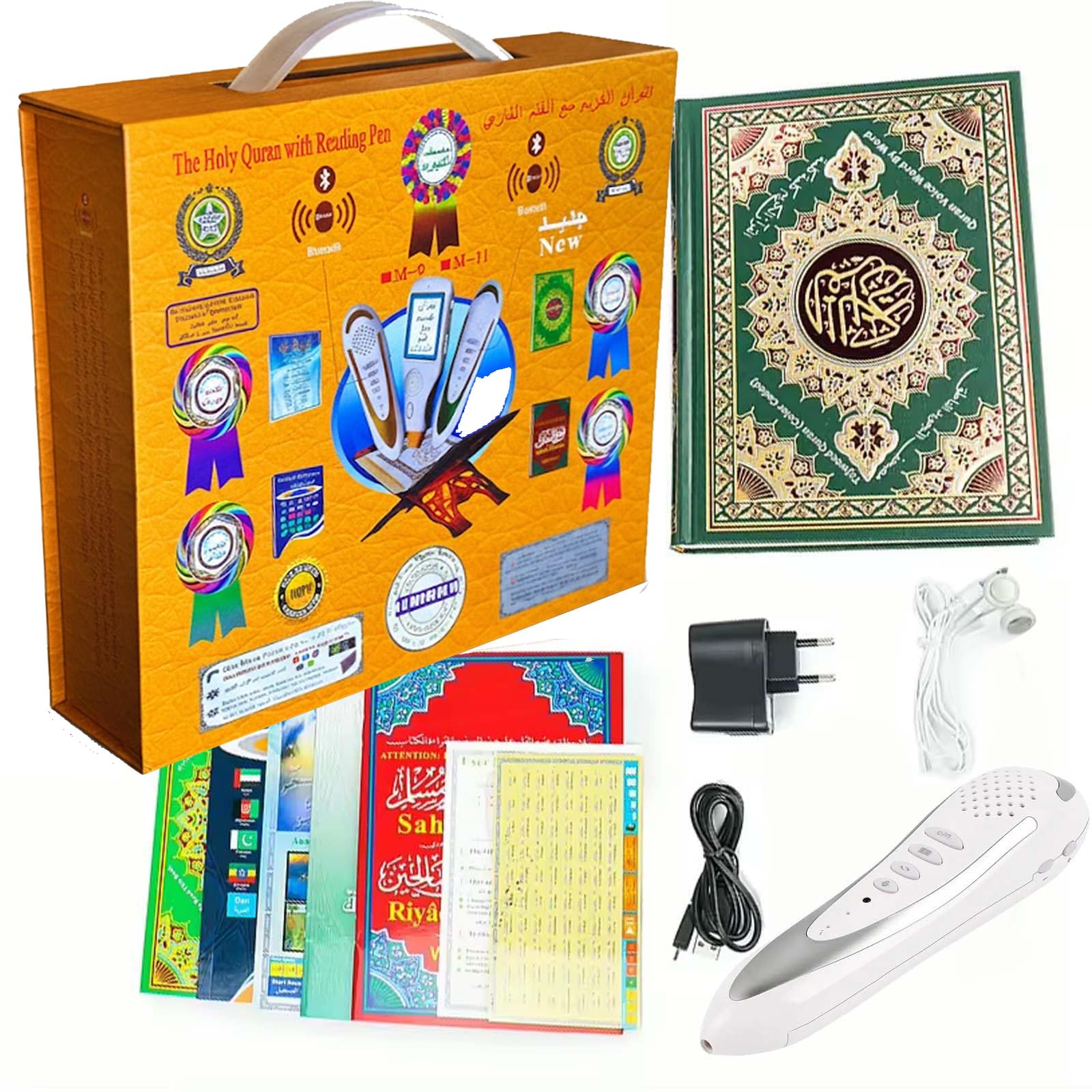 Quran Reading Pen, AIPEBANI 16GB Electronic Reader Pen Word-by-Word Digital Rechargeable Holy Quran Recorder 25 Reciters and Languages 6 Books,