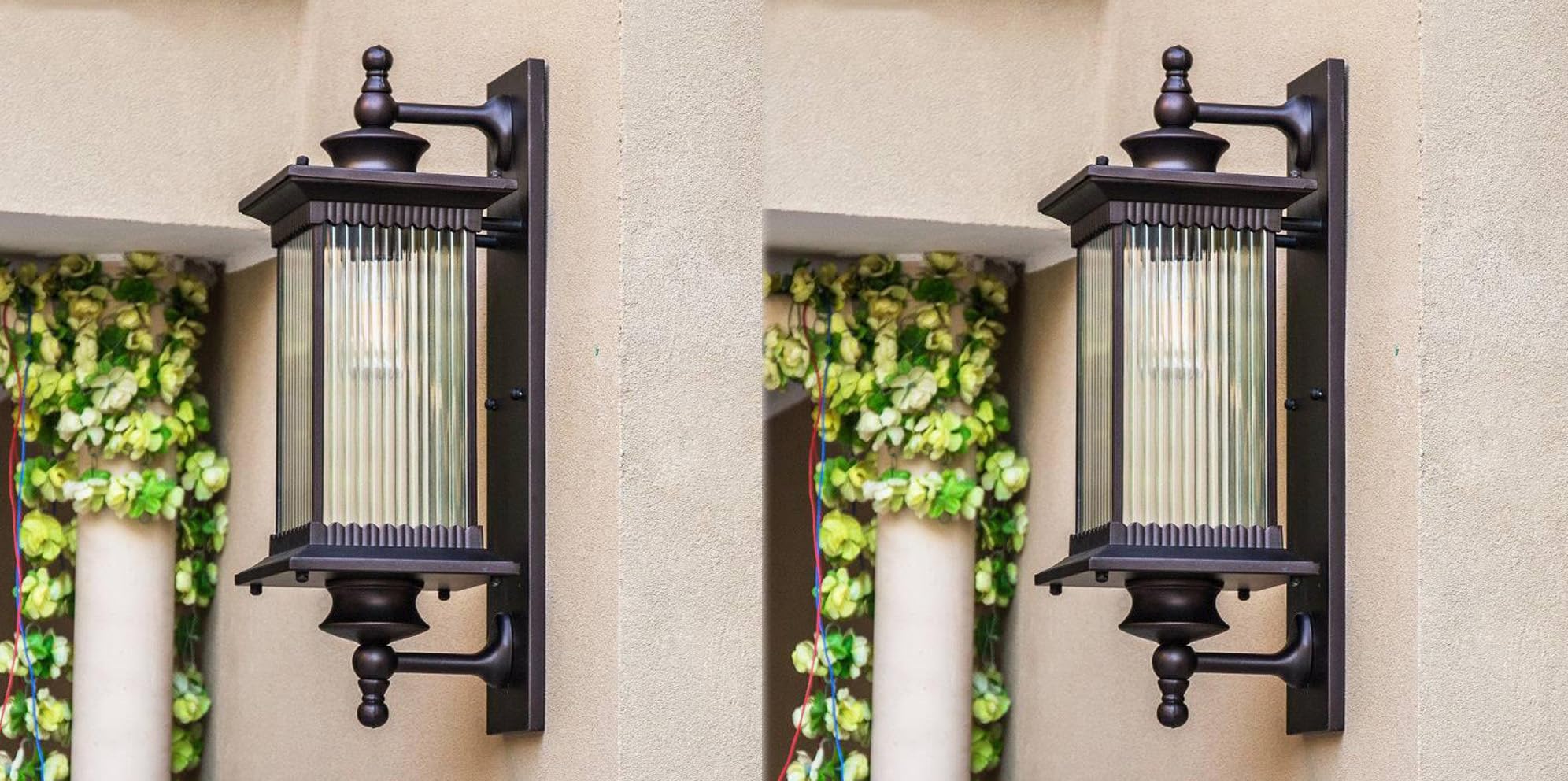 Kiyah Lights E27 Holder cast Partial Aluminium Coffee Matte Finished Wall Lamp for Front Elevation, Main Door,Garden & Balcony | Pack of 2-image-33