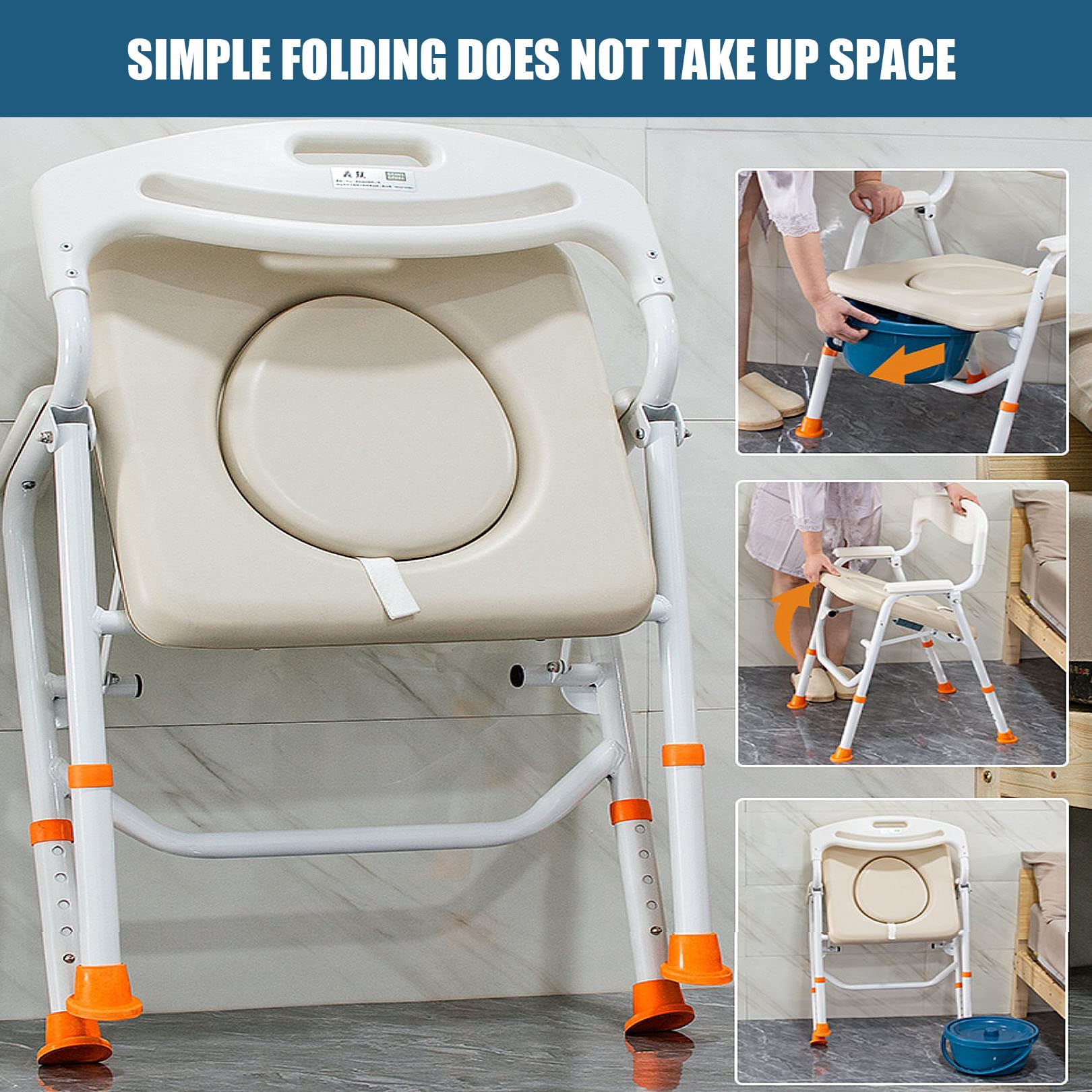 Amazon.com: White Commode Chair 3-in-1 Folding Bedside Porta Potty