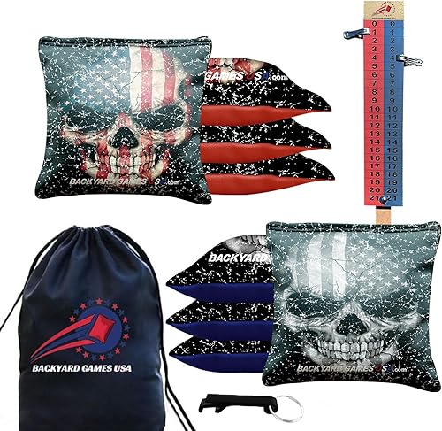 CornholeGamesUSA Pro Juego de 8 Bolsas de Cornhole Reglamentarias - Bolsas de Cornhole Profesionales para Juego de Torneo, Bolsas de Frijoles Slick