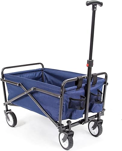 Miniatura 3 de MACSPORTS Carro utilitario plegable ligero para exteriores, capacidad de peso de 150 libras, azul marino