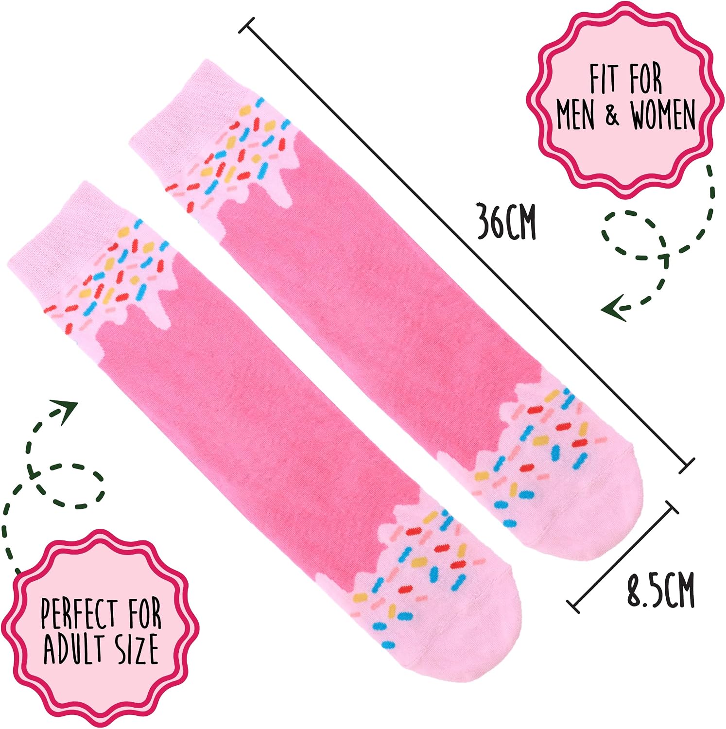 POPCRAZE Novelty Unisex Socks Gift Box Funny Crew Ice Cream Donut image 3