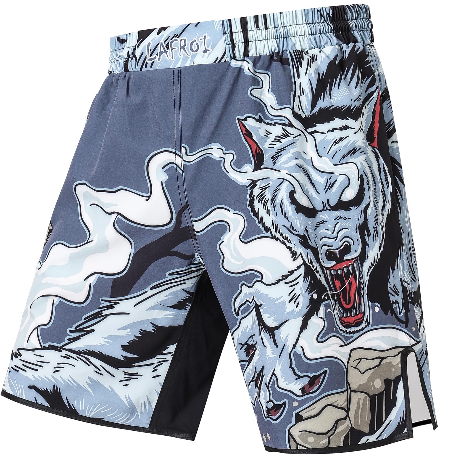 LAFROI Herren Jiu Jitsu MMA Cross-Training Box Shorts Trunks Fight Wear-QJK06