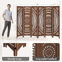 Vista 35 de Panel divisor de habitación de 4 paneles, pared divisora de habitación de 5.6 pies de alto y pantalla de privacidad plegable, panel divisor de pared