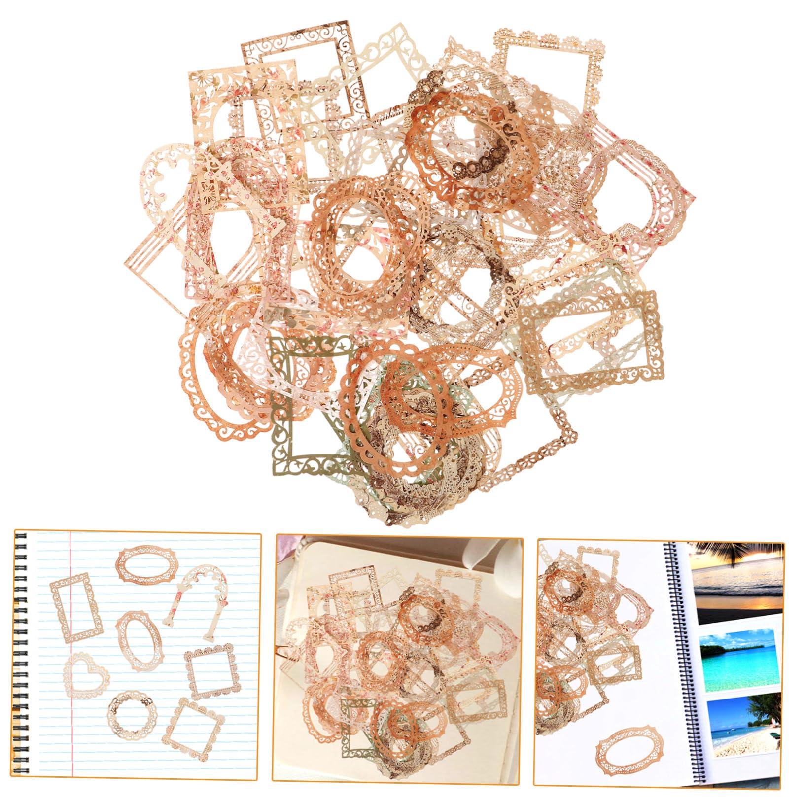 DOITOOL 3 Sätze Vintage Scrapbooking Papier Mit Spitzenrahmen Dekoratives Hintergrundpapier Für Diy Projekte Handgefertigte Grußkarten Und Bastelideen Romantische 60 Blätter * 3