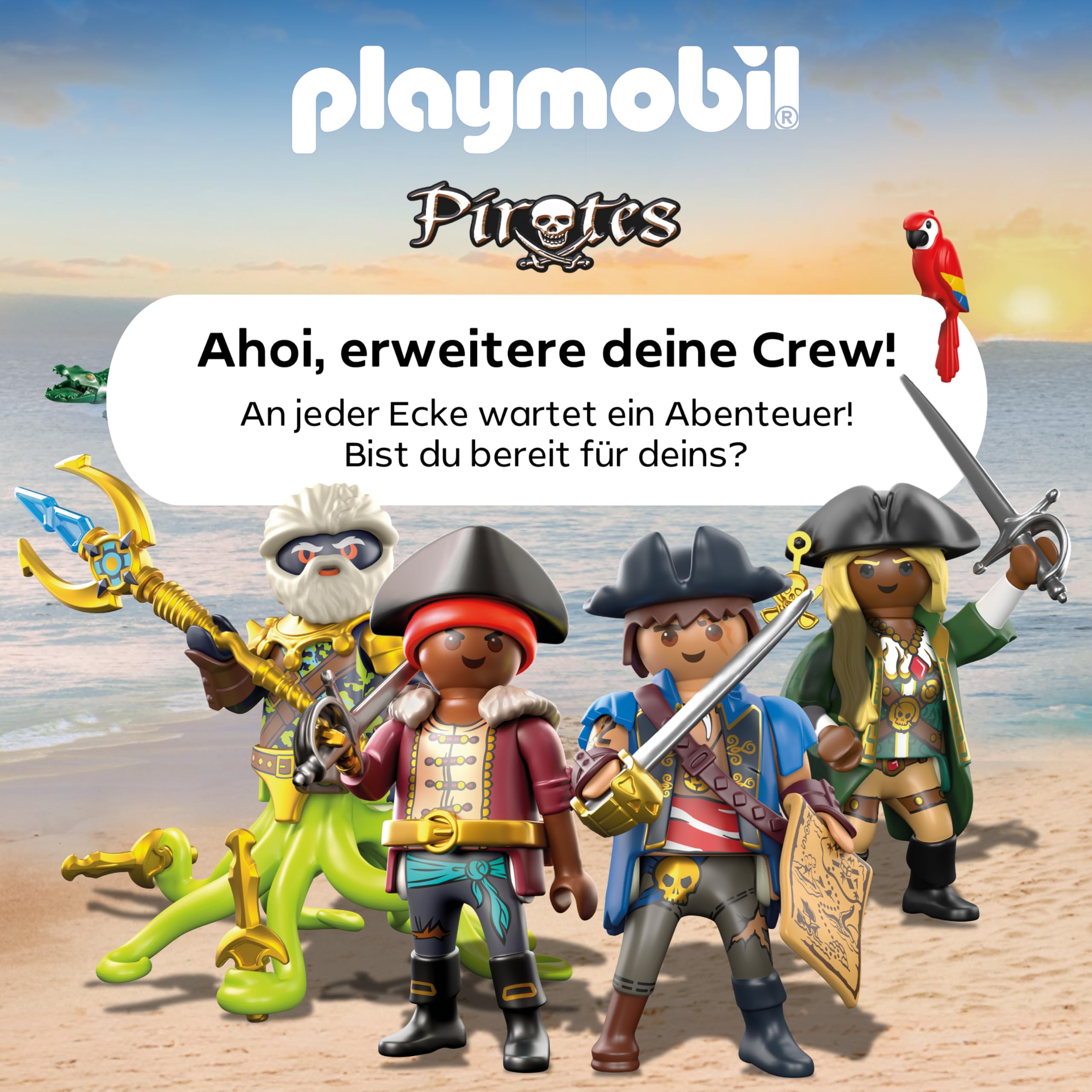 PLAYMOBIL | Pirates | Gefahr durch Riesenhai | Piratenspielzeug | Spielzeugfiguren | Spielzeug für Kinder ab 4 Jahren | 71793