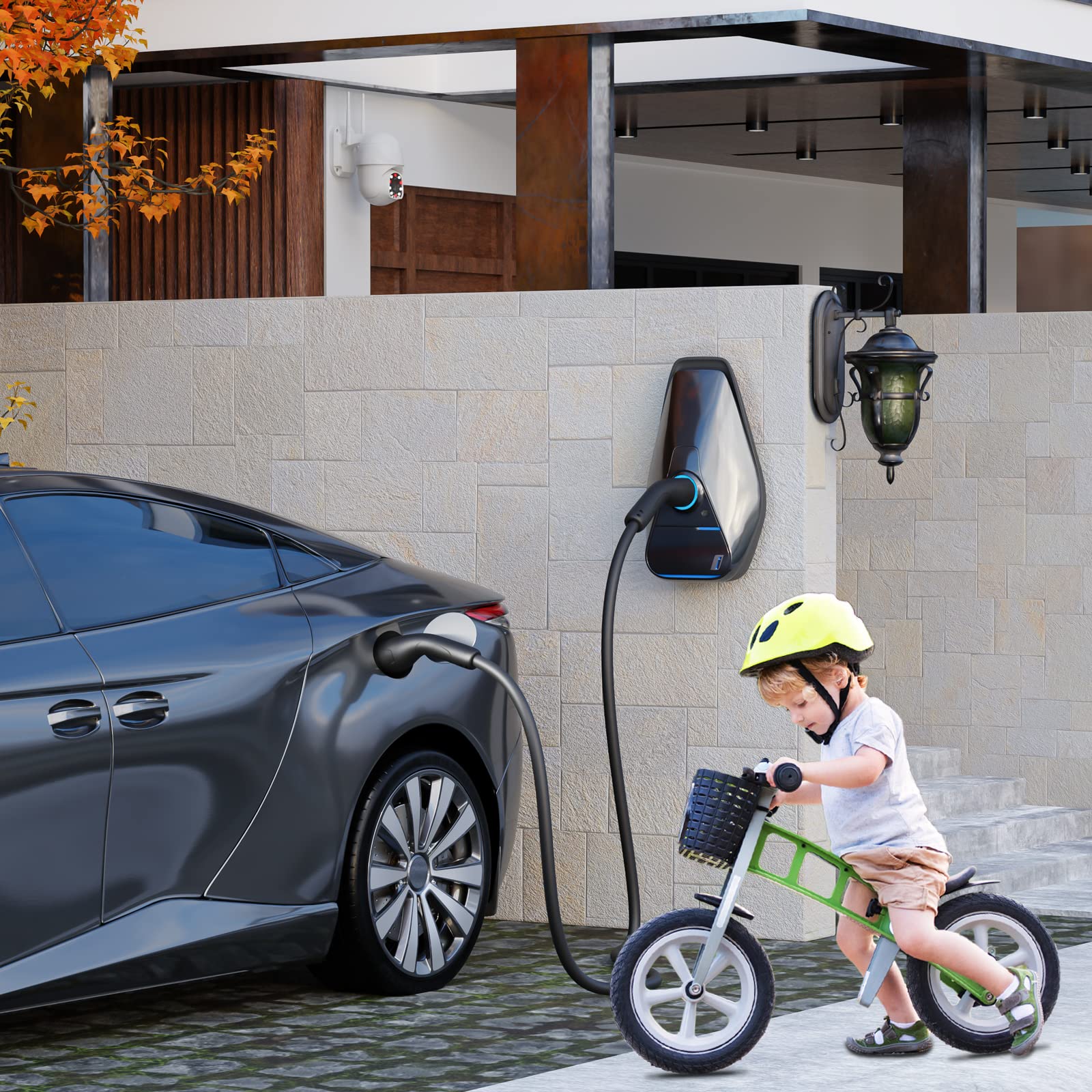 Rosaking Cavo Ricarica Auto Elettrica Tipo 2 22kW, 5M EV Con 3 Fasi＆IEC 62196, 32A Charger per la Maggior Parte dei Veicoli E Hybrid ed Elettrici