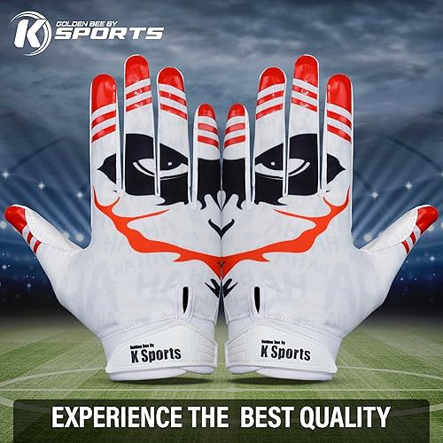 Miniatura 2 de Golden Bee by K Sports Guantes de fútbol para jóvenes y adultos, guantes de agarre de silicona adhesiva