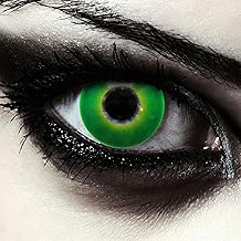Two Green Lenses for Halloween Leprechaun or the Mad Hatter Costume, 1 Pair/2 Pcs, No Graduation + "Hulk Green" Lens Case