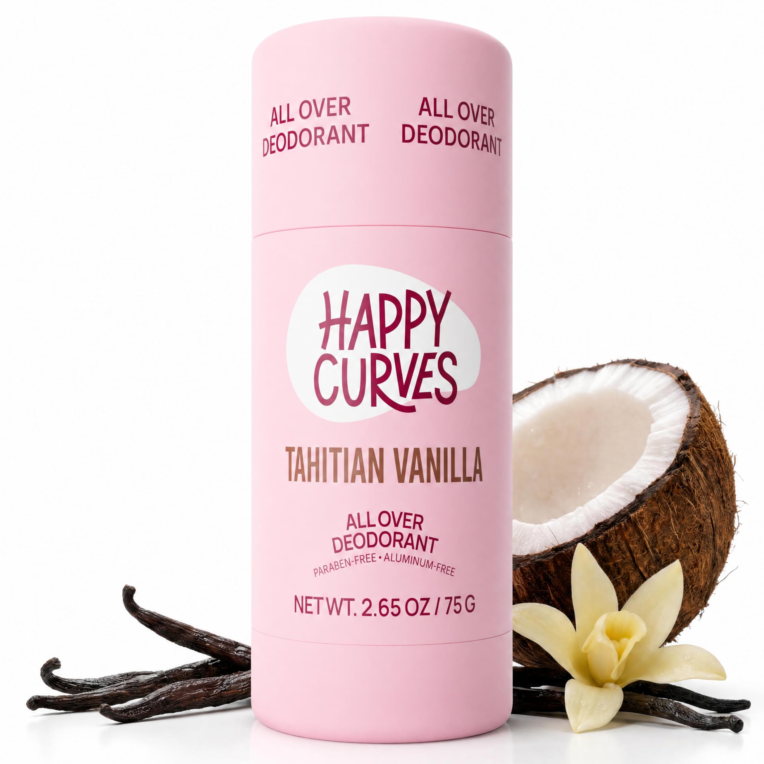 HAPPY CURVES Ganzkörper-Deodorant für Frauen – ohne Aluminium – unsichtbare Schutzschicht für den ganzen Körper für die Geruchskontrolle, empfindliche Haut und private Teile
