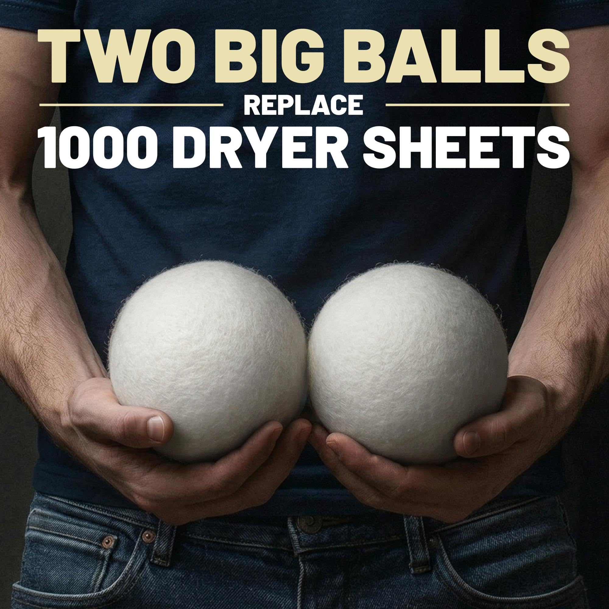 Bolas secadoras XXL de 10 cm, 100 % lana de Nueva Zelanda, dos veces (2 veces) del tamaño de otras bolas, acorta el tiempo de secado, reduce la estática y las arrugas más rápido, alternativa al