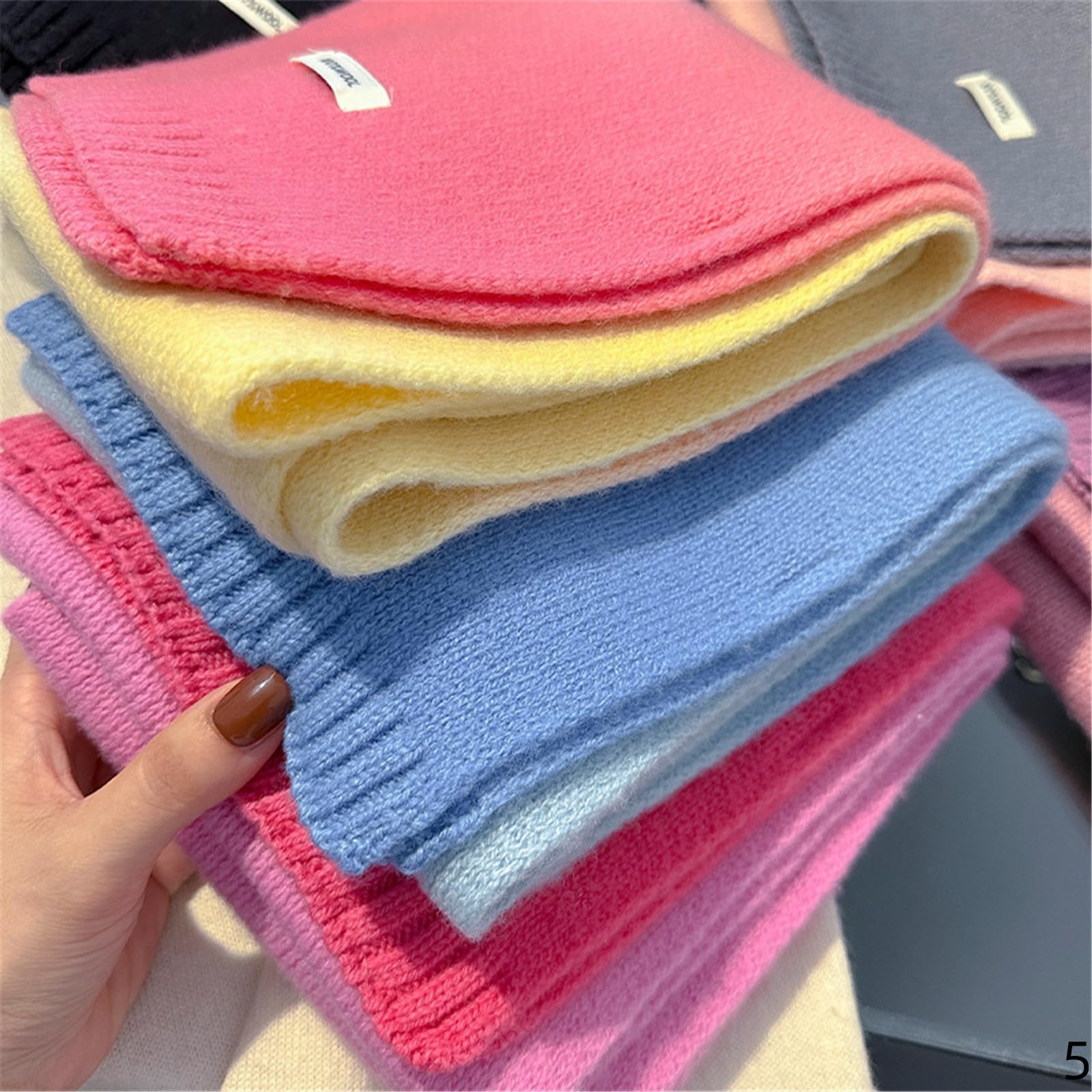 Foulard Donna Sciarpa da Autunno E Inverno alla Moda Tutto-fiammifero Collo Lavorato A Maglia Scialle Caldo Ispessito-01-170 * 20 Cm
