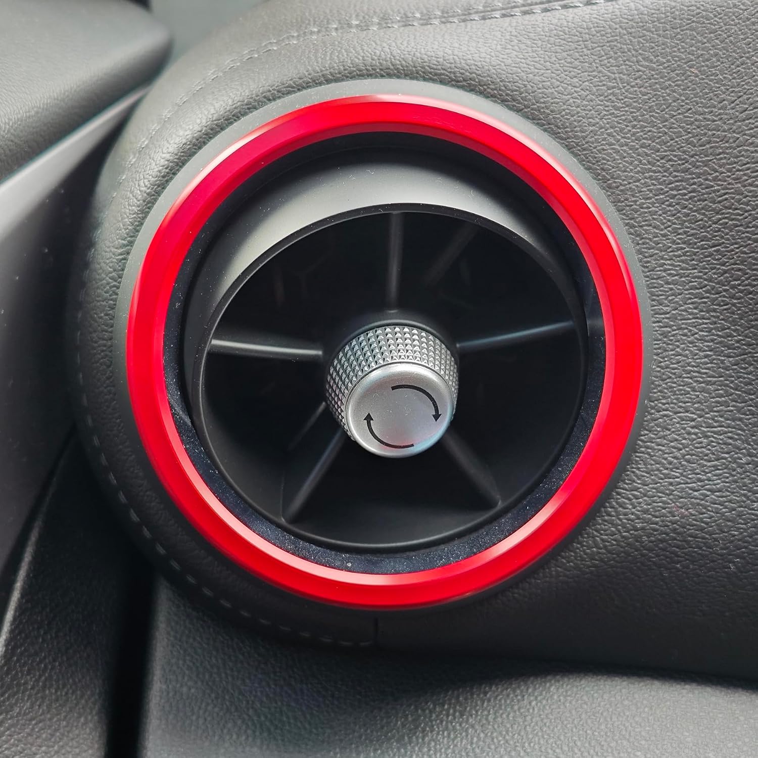 for Chevy Blazer 2019-2025 Up Interior Accessories Air Conditioner Vent Ring Cover Decorative Trim AC Knob Cover Aluminum Alloy 4pcs (Red)