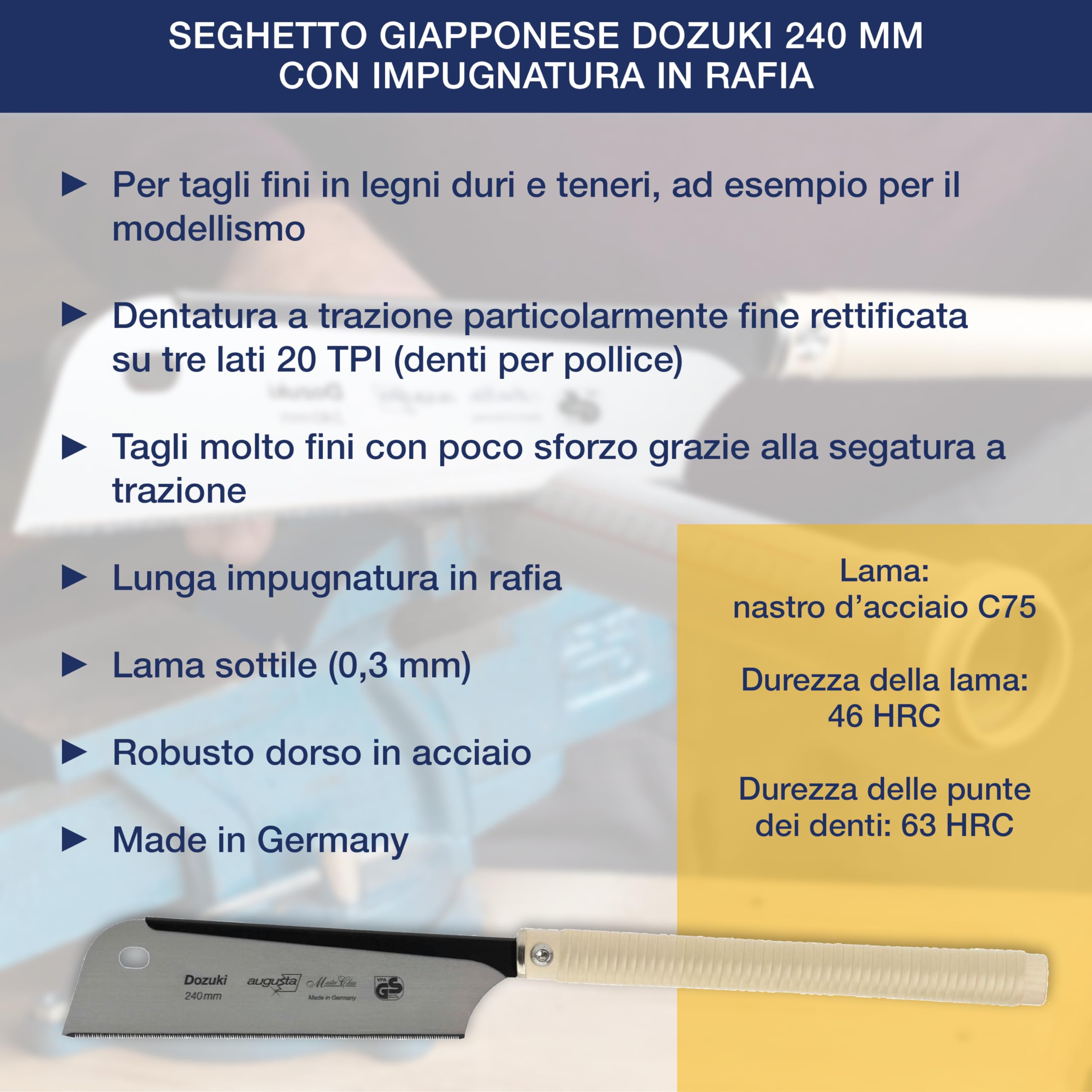 Augusta, Sega giapponese Dozuki 240 mm, 44019 240 AMA