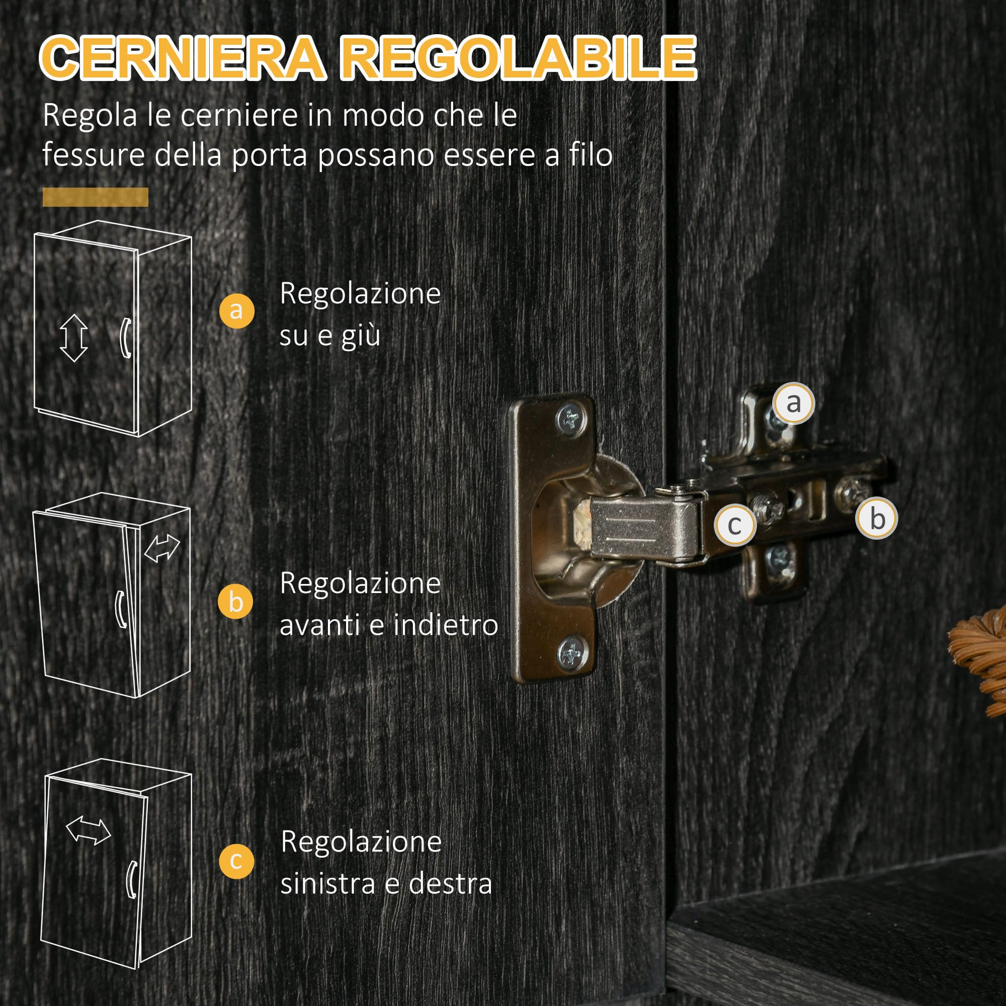HOMCOM Credenza Cucina con Armadietti, Cassetto e Piano Portamicroonde, Mobile Dispensa Stretto con Ante e Ripiani Regolabili, Mobile Cucina per Soggiorno, Sala da Pranzo, 101x39x180 cm, Nero