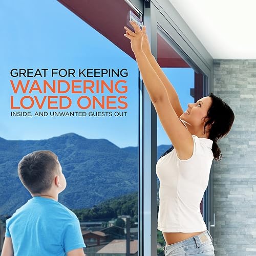 Miniatura 5 de Cerradura de puerta corrediza de vidrio para seguridad en el hogar, paquete de 4 cerraduras corredizas para puertas de patio, tope de ventana