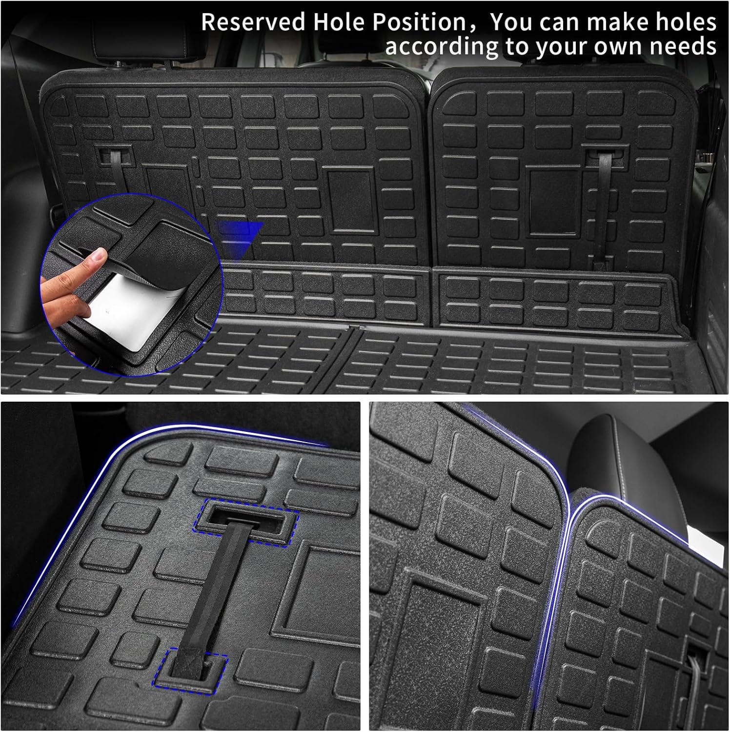 Rongtaod Cargo Mat Compatible with 2018-2023 Chevrolet Traverse (Fit 2024 Traverse Limited) Trunk Mat Trunk Liner Cargo Liner Back Seat Cover 2023 Chevy Traverse Accessories (Backrest Mats+Trunk Mat) - Image 6
