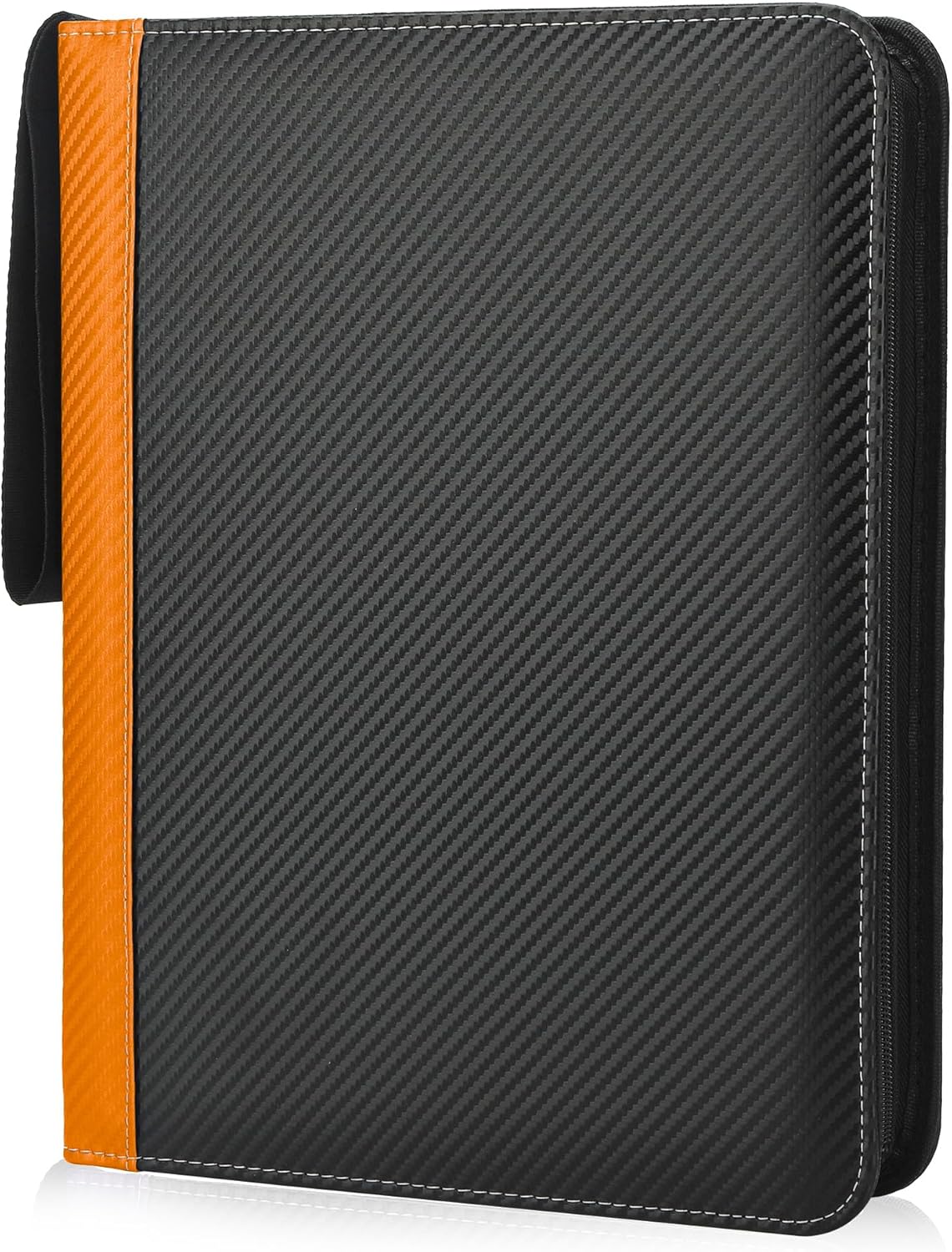 9 Pockets Trading Card Binder with Sleeves Card Organizer, 900 Double Sided Pocket PU Card Collection Binder, Baseball Binder,for Sports Card, MTG, TCG Yugioh Card (Orange)