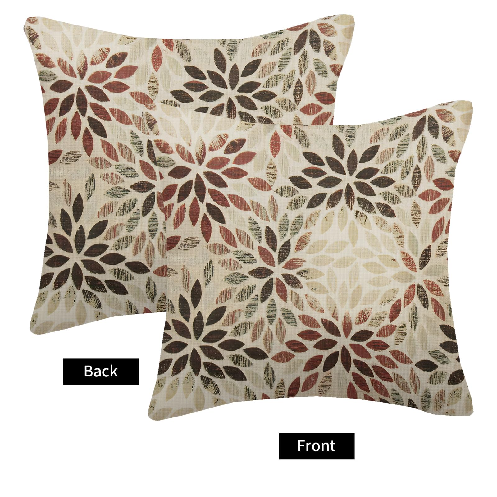 SKYDAWNY Set di 2 federe quadrate per cuscino con dalia, decorazione floreale geometrica, 45,7 x 45,7 cm, decorazioni estive per casa, soggiorno