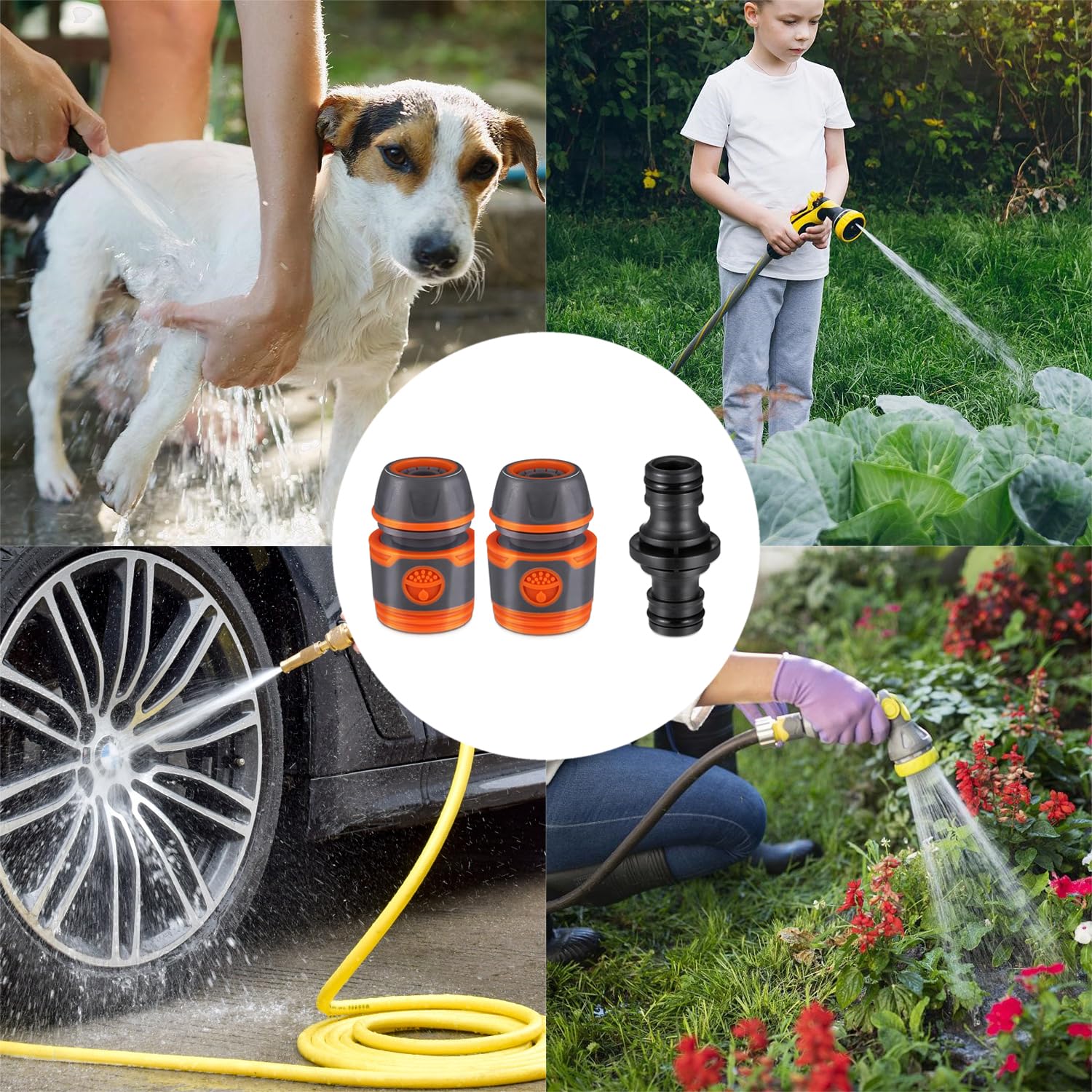Confezione da 10 raccordi rapidi per tubi da giardino, filettatura G1/2, sistema di raccordi filettati per irrigazione | Leroy Merlin