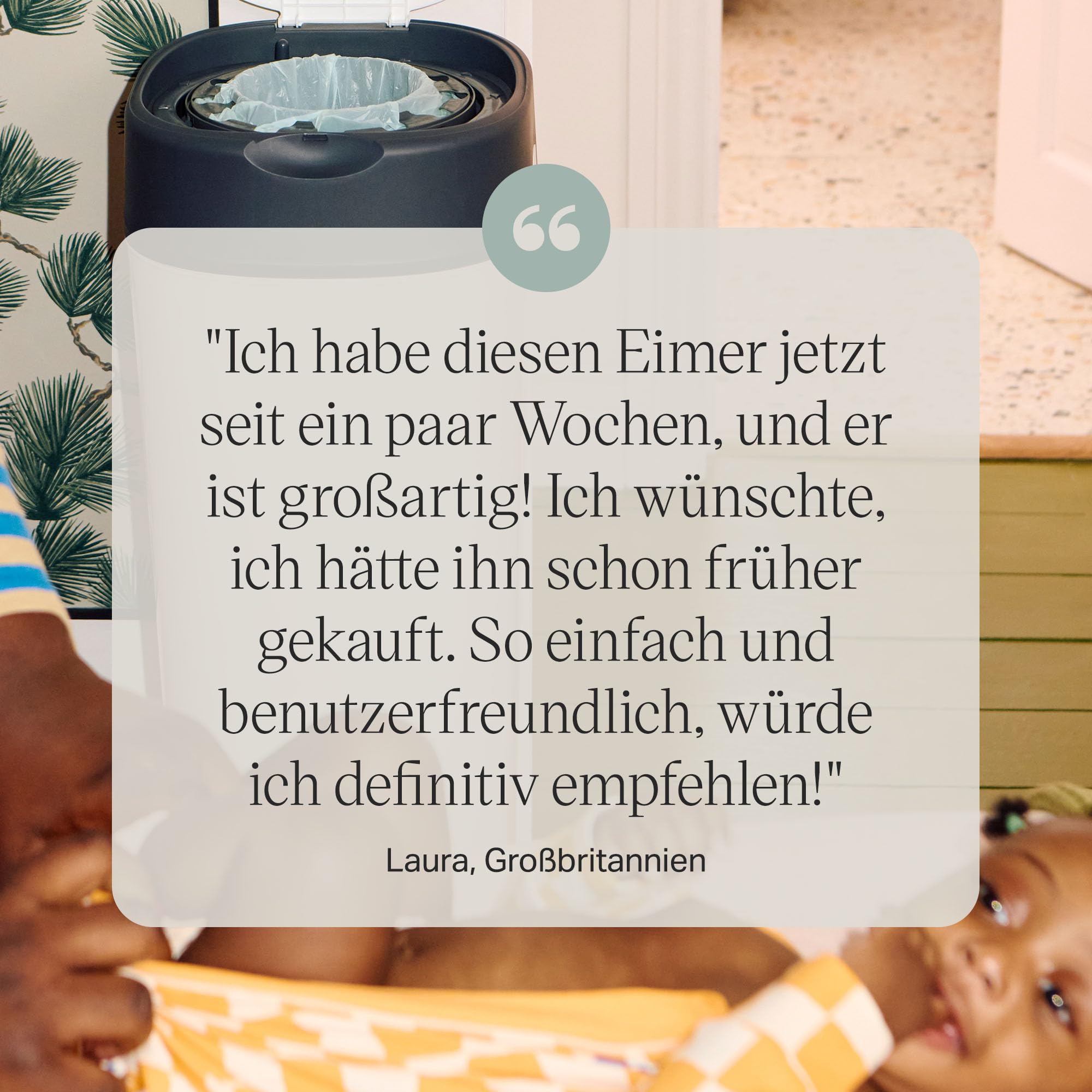 Tommee Tippee Twist & Click Windeleimer XL, Fasst bis zu 60 Windeln, Umweltfreundlicheres System mit 1 Nachfüllkassette mit Nachhaltig Bezogener Antibakterieller Greenfilm-Folie