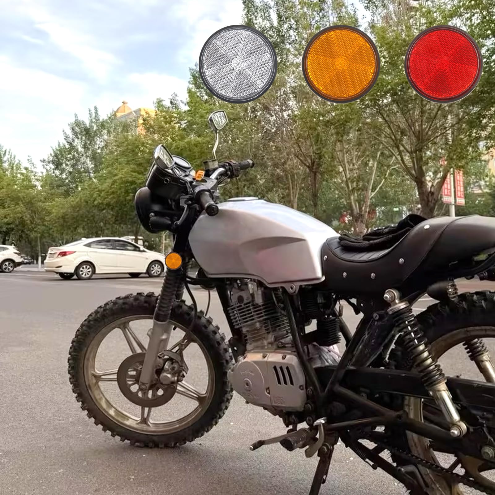 Lot 12 Réflecteurs Ronds 60mm – Rouge, Jaune, Blanc Pour Remorque, Vélo, Moto, Camion