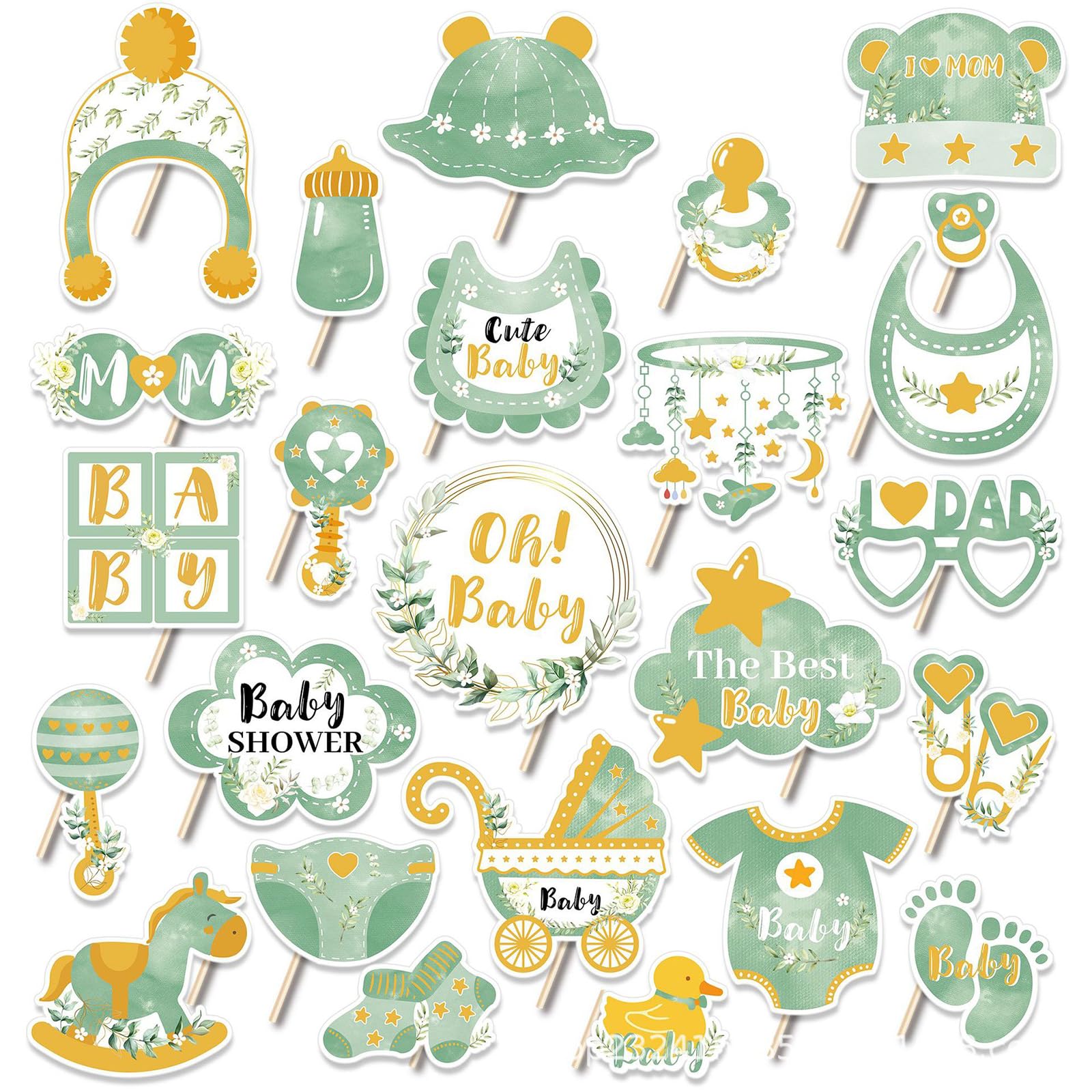 sylbx 25 Piezas Photocall Foto Prop,Accesorios para Fotomatón para Fiestas,Photo Booth Apoyos,Photocall Foto Prop para Decoracion,Photo Booth PropsAccessorios Divertidos Baby Shower