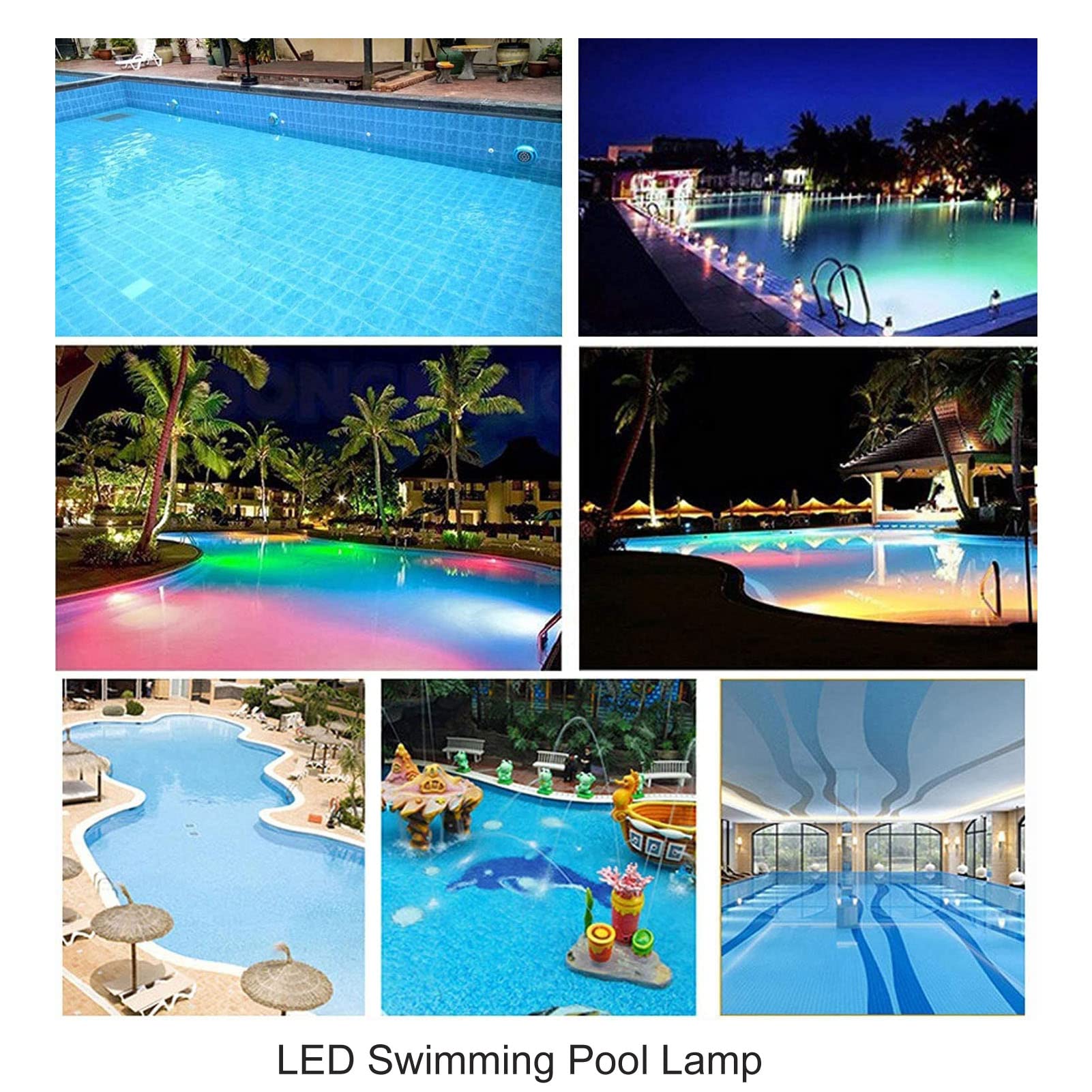 Fdit LED-Schwimmbadlampe Ip68 Wandmontierte Teichleuchte Unterwasser für LED-Poolleuchten Unterwasserleuchten Leuchten für 35 W Ac12V-Beleuchtungsprodukte
