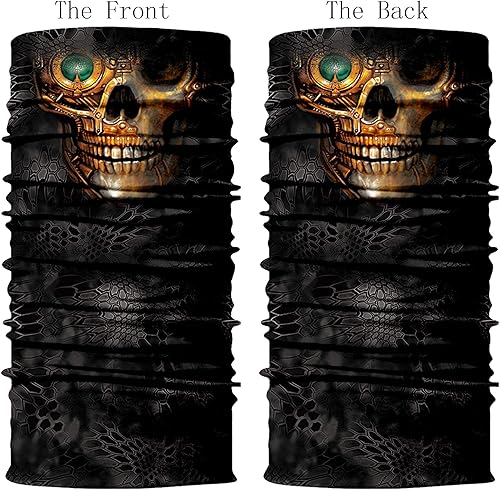 Miniatura 120 de Obacle - Media máscara de calavera, para protección contra el viento, el sol, sin costuras, 3D, para hombres, mujeres, duradera, delgada, Hombres