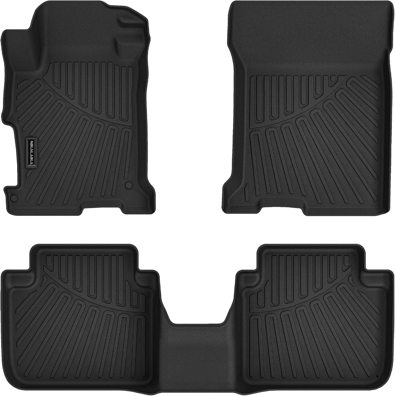 Floor Mats for 2013 2014 2015 2016 2017 Honda Accord (Include Hybrid) All Weather Protection TPE Rubber Floor Liners for 2017 Honda Accord Hybrid Accessories, Odorless Anti-Slip, 1st & 2nd Row, Black