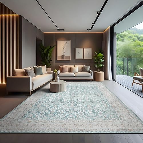 Miniatura 11 de CAMILSON Alfombra moderna de lujo de 8 x 10 pies, estilo vintage, abstracto, suave, de pelo medio, resistente a las manchas, fácil de limpiar, no