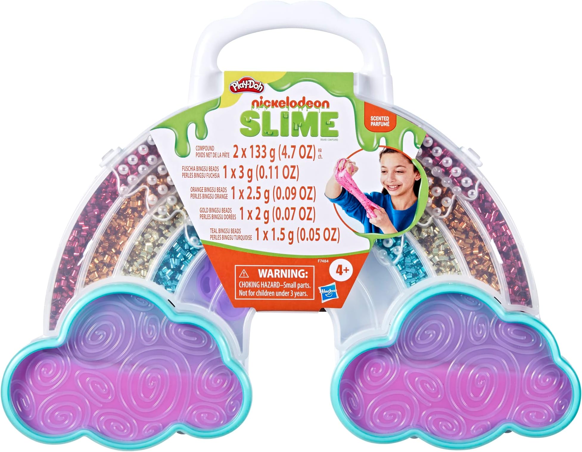 Nickelodeon Slime Brand Compound Rainbow Mixing Set, Pre Made with Add-in Charms, Kids Arts & Crafts Kit, Preschool Sensory Toys, Ages 4+