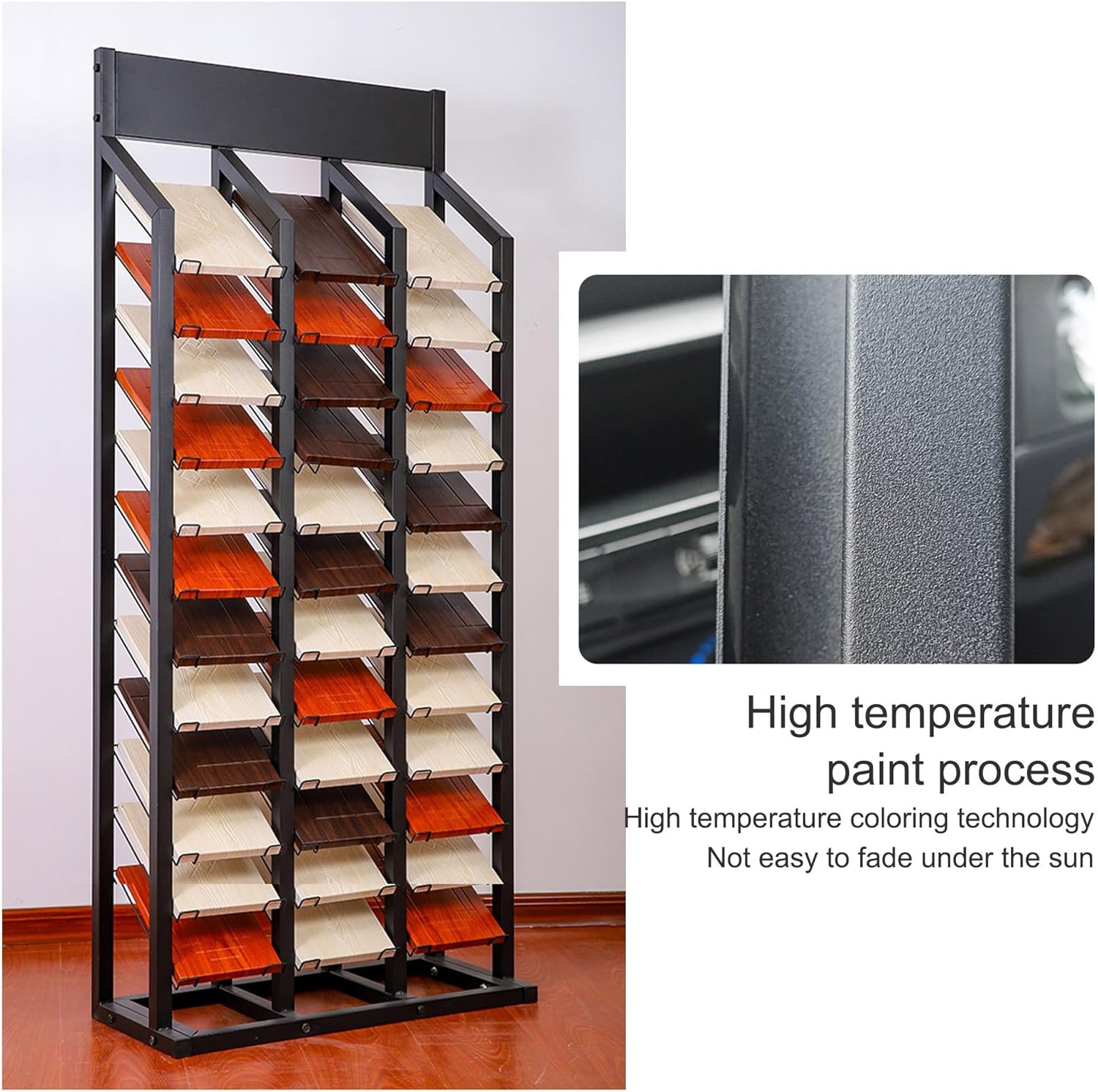 Wooden Boards/Glass/Stone Retail Display Stand Tile Display Rack Metal Stands for Exhibition Halls Retail Stores(30 * 73cm/11.8 * 28.7in)