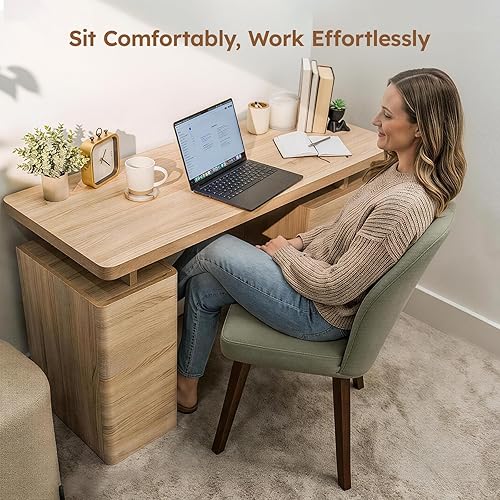 Miniatura 5 de Juego de 4 sillas de comedor, modernas sillas de cocina tapizadas con respaldo alto único y patas de madera, cómoda silla auxiliar de tela para