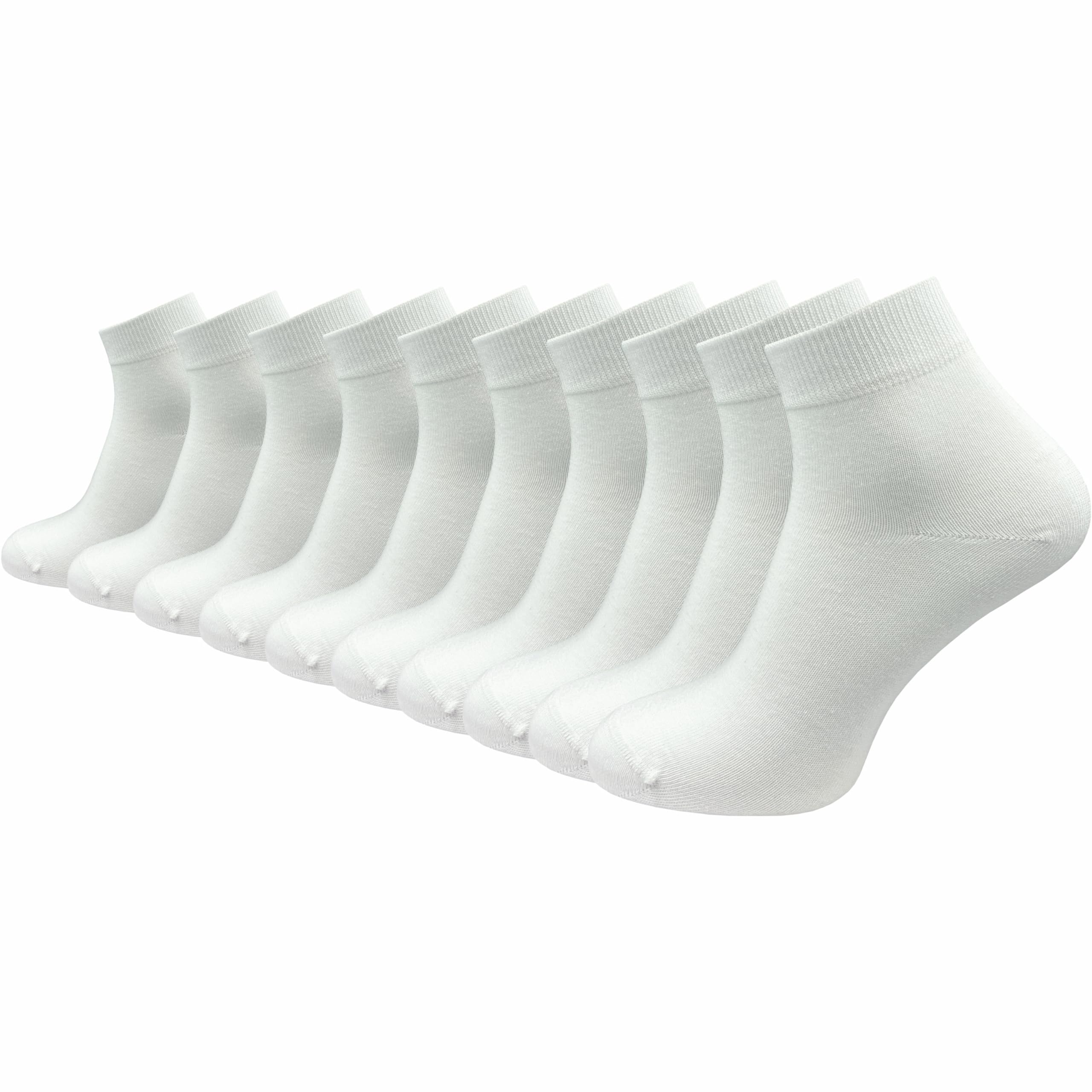 GAWILO Chaussettes quarter 100% coton pour hommes (6 ou 10 paires) | Plus longues que des socquettes, couvrent la cheville