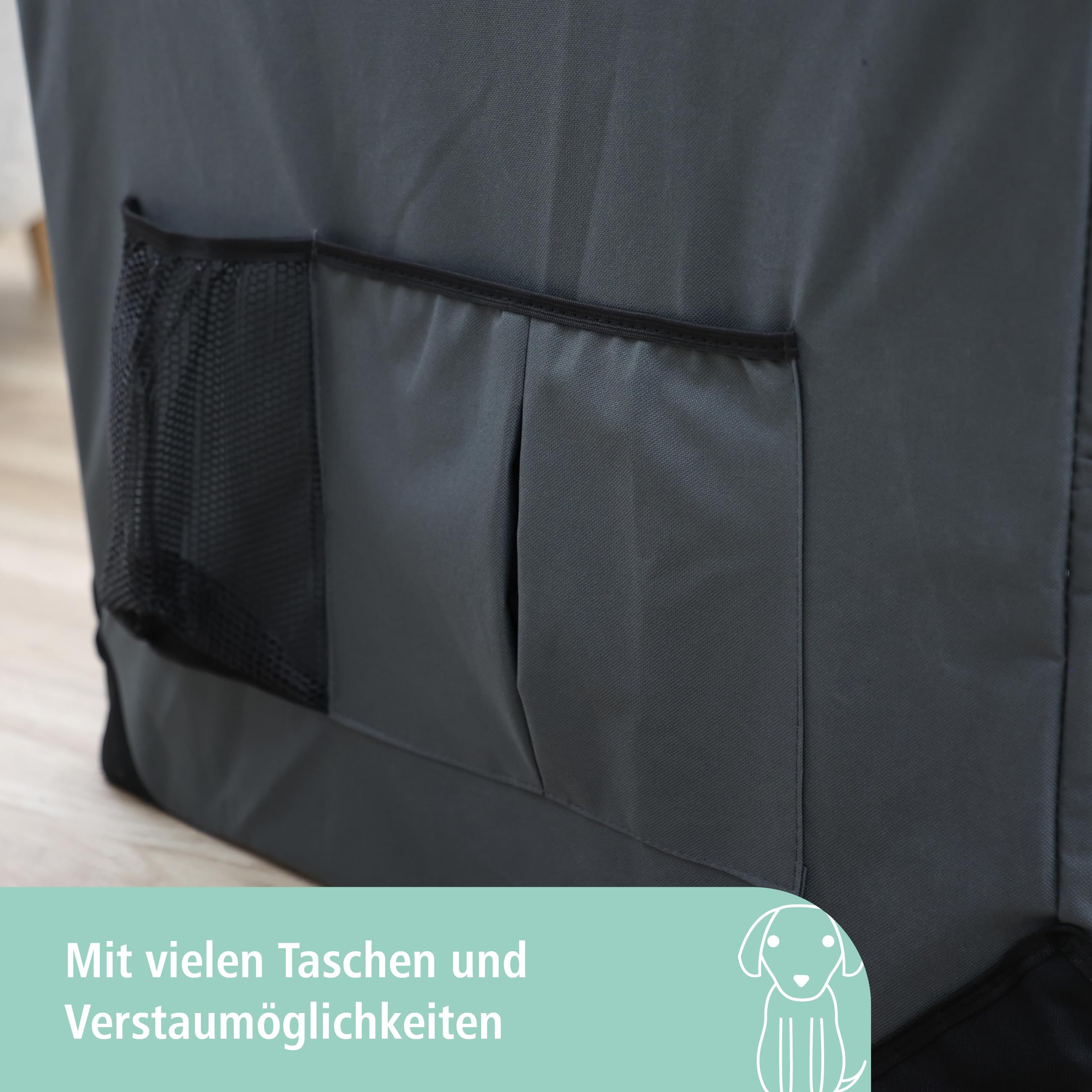 Kerbl Pet Transportbox Journey, 70x52x52cm, grau/beige