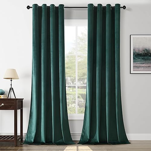 Guibaf Cortinas opacas de terciopelo negro de 96 pulgadas de largo, con ojales, para dormitorio, bloqueo de luz, aislamiento térmico, juego de 2 Guibaf Cortinas opacas de terciopelo negro de 96 pulgadas de largo, con ojales, para dormitorio, bloqueo de luz, aislamiento térmico, juego de 2