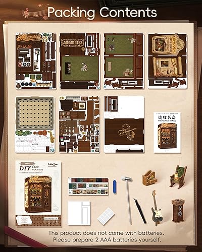 Miniatura 14 de CUTEBEE - Kit de rincón de libros, kit de casa de muñecas en miniatura para adultos y adolescentes, rincón de casa en miniatura, decoración 3D