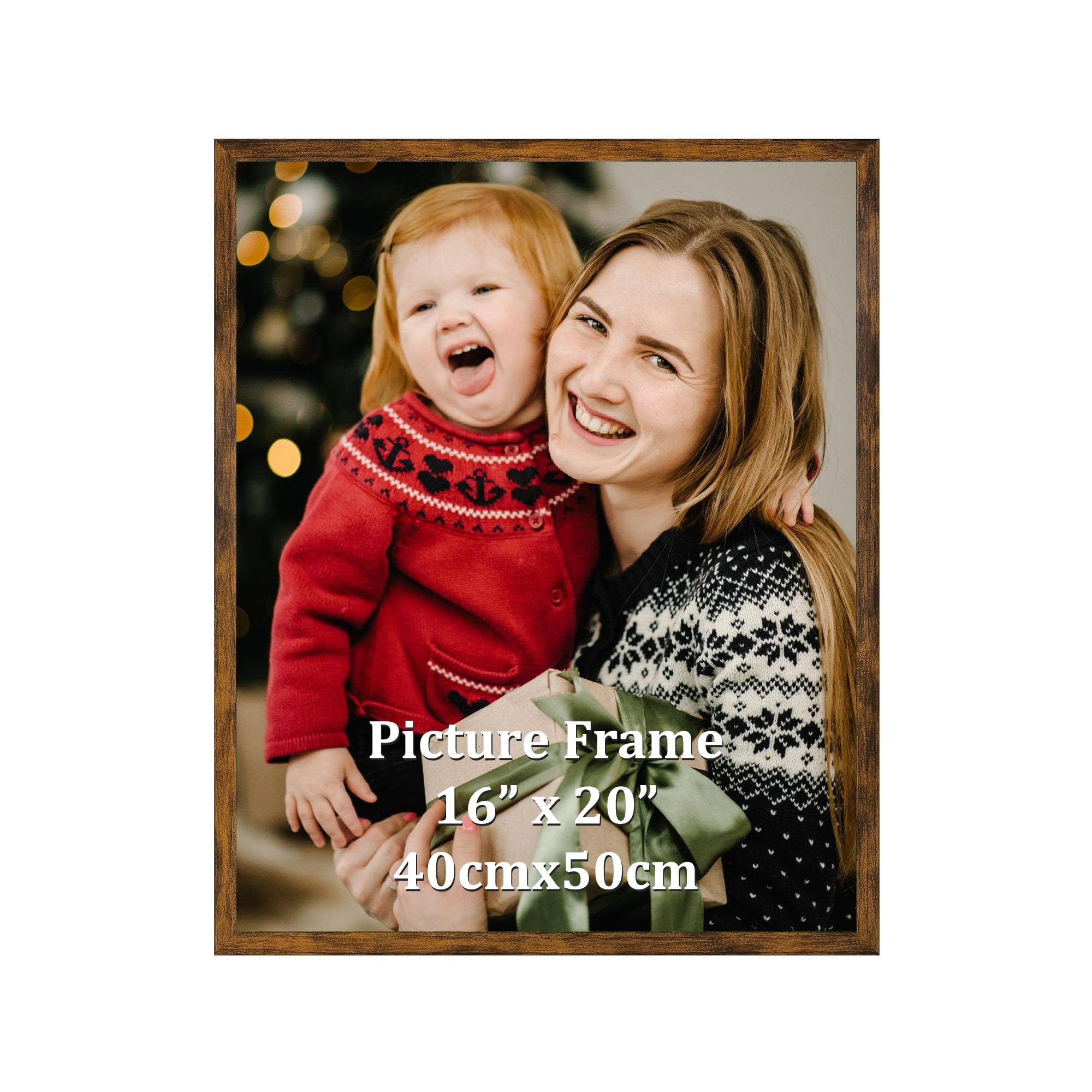 Ditwis 40x50 cm Picture Frame Brown, Large Poster Frame for Horizontal or Vertical Wall Display in Living Room, Office, Gallery โ image 1