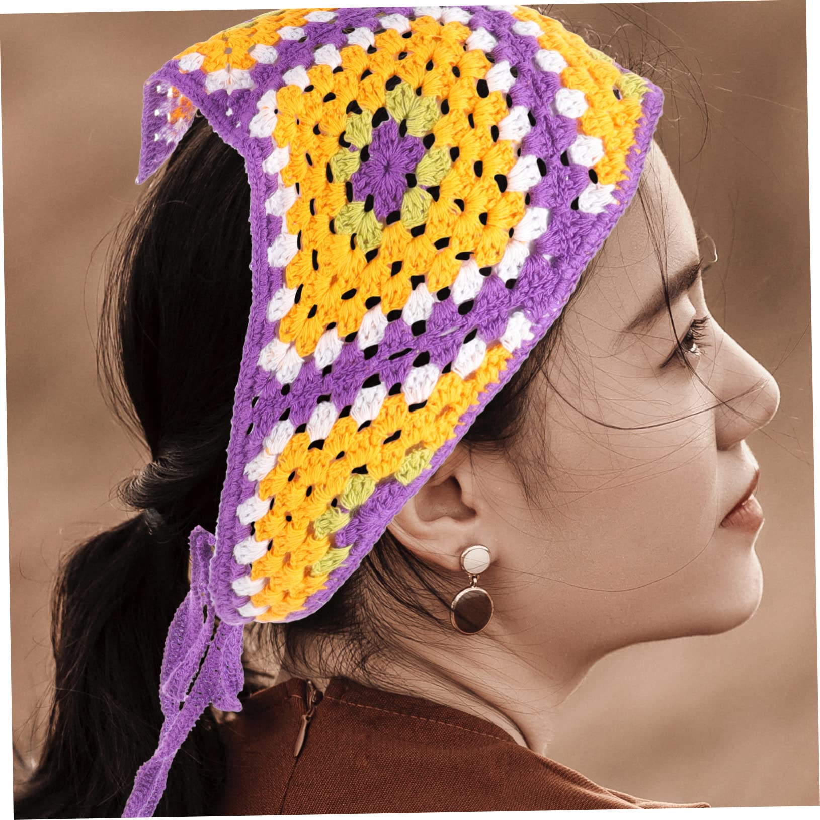 POPETPOP 5 Pezzi Fasce Per Da Donna All'uncinetto Bandana Fascia Per Sciarpa Stile Moderno Morbido E Traspirante Per L'uso Quotidiano
