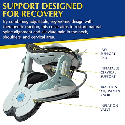 Miniatura 3 de Brace Direct Collar de tracción cervical  Dispositivo portátil de descompresión de cuello con bomba eléctrica para hernias de discos, nervios